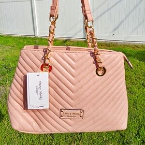 Darcy Marks Pink Quilted Shoulder Bag with Chain Strap